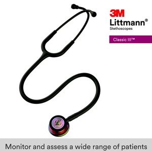 3M Littmann Classic III Monitoring Stethoscope, Rainbow-Finish Chestpiece